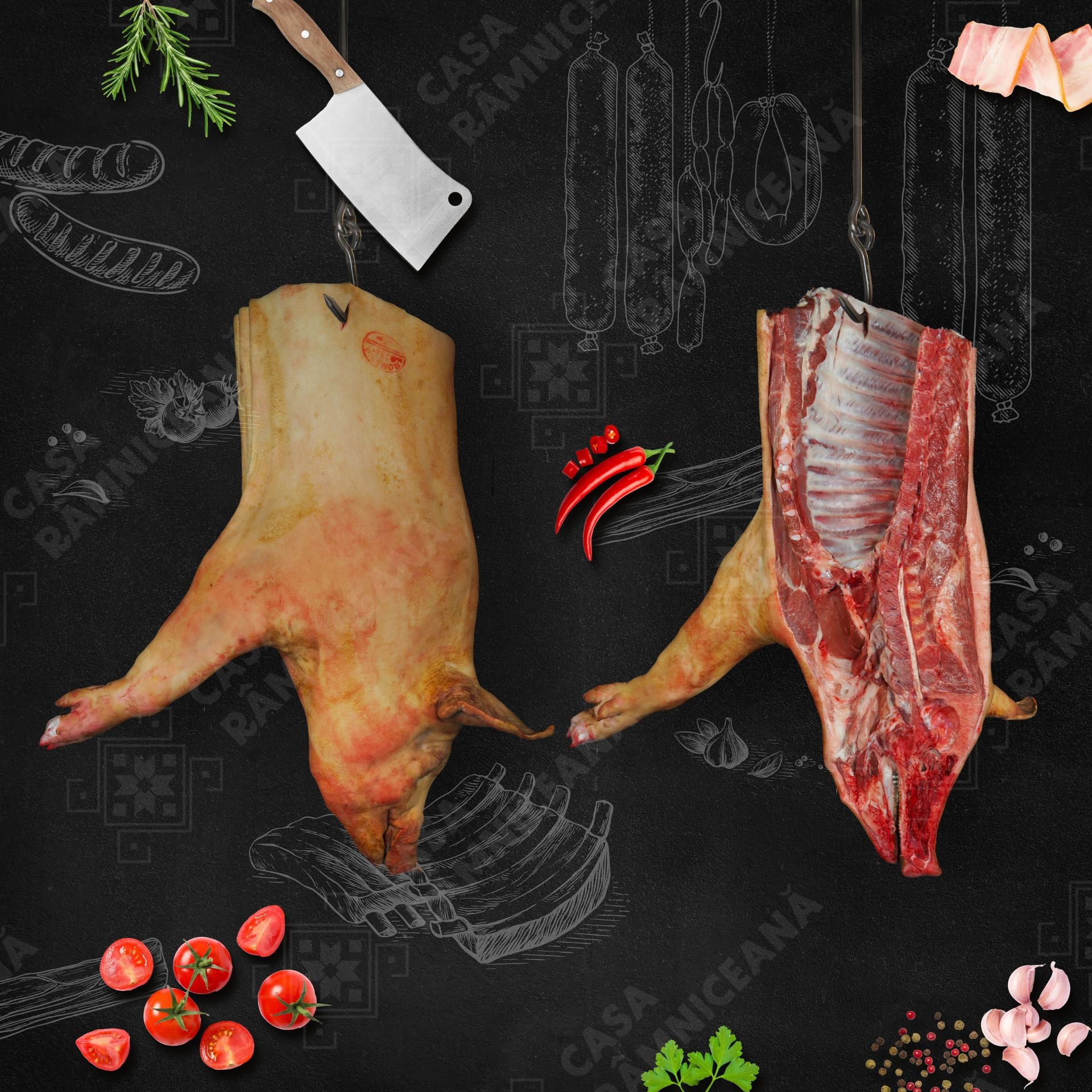 Sfert de Carcasă de Porc ~ 22 kg