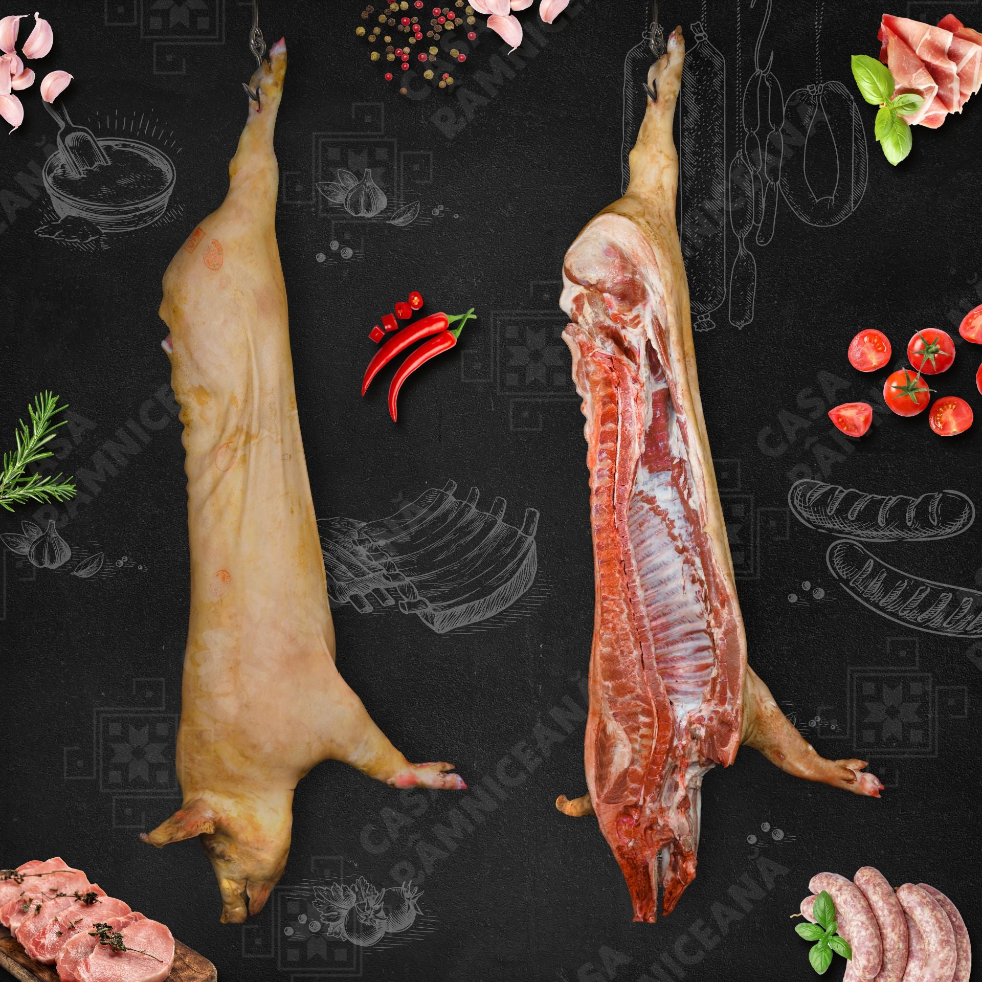 Semi Carcasă de Porc – 44 kg